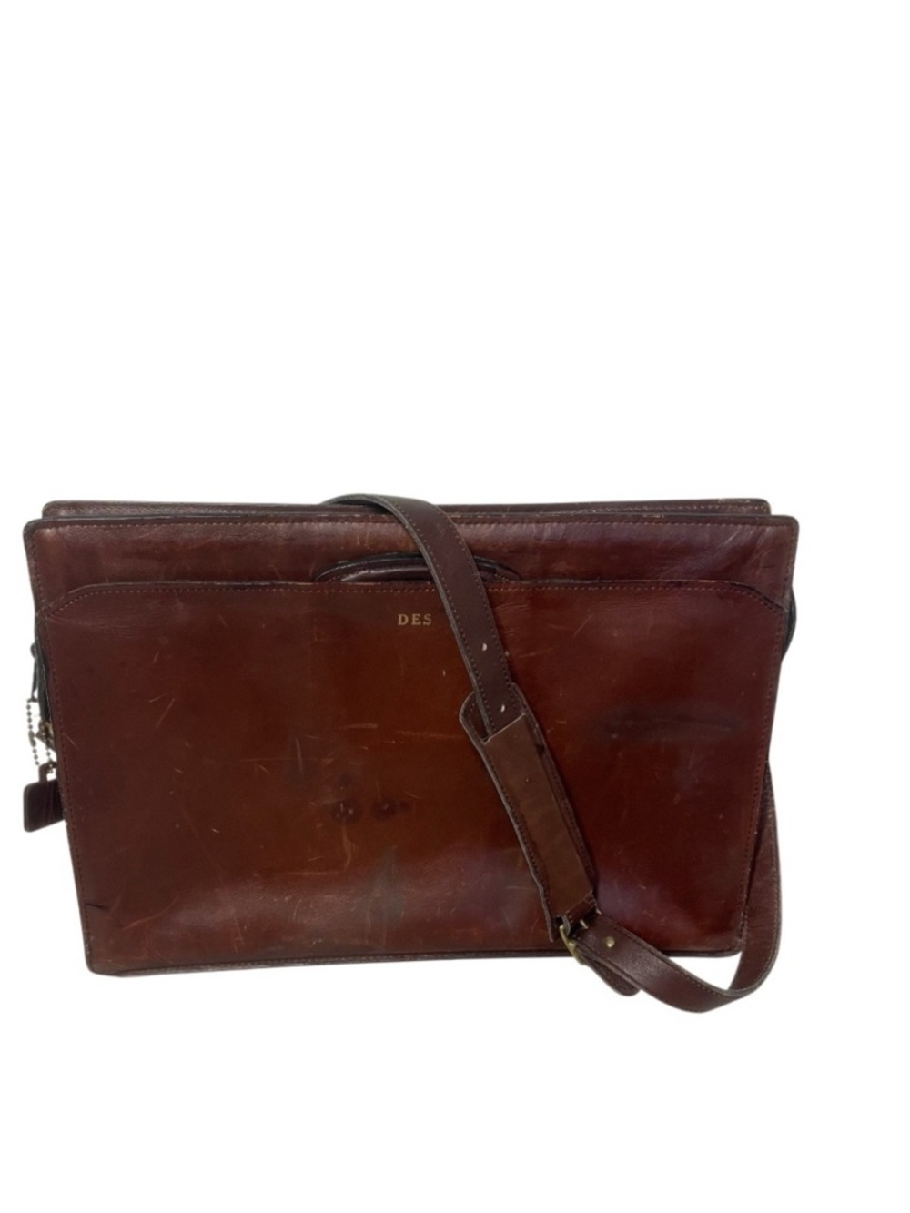 SCHLESINGER BROTHERS Leather Briefcase Triple Gusset Made in USA VINTAGE